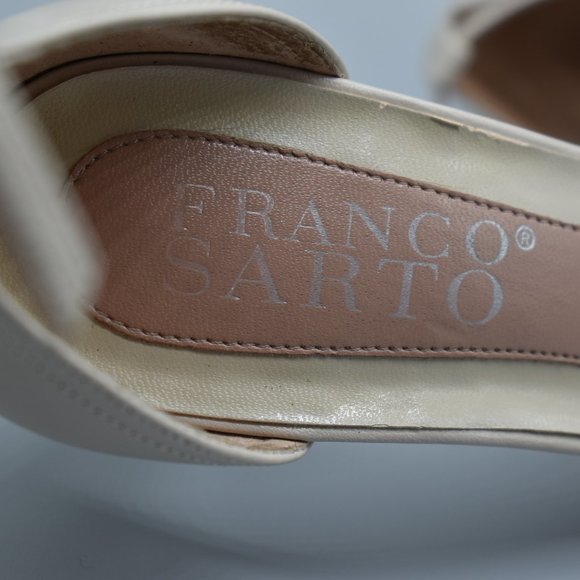Franco Sarto Cream Strappy Heels With Flower - Picture 4 of 13